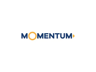 Momentum blue logo logotype moment typography vector