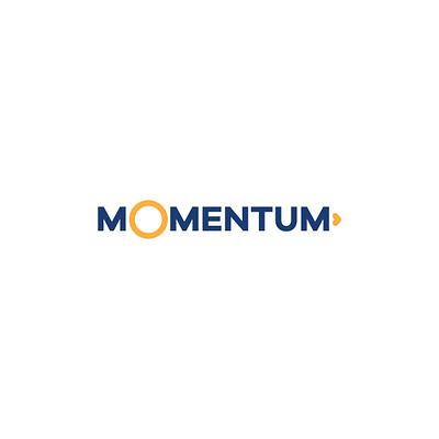 Momentum blue logo logotype moment typography vector