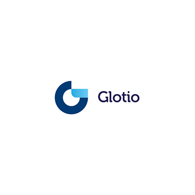 Glotio blue branding g glotio logo logotype typography vector