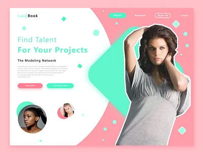 Look Book header header design modeling photography typography ui uidesign uiux ux web webdesig webdesigner webheader website