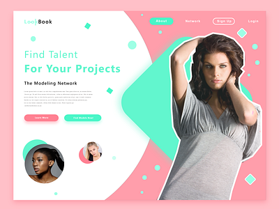 Look Book header header design modeling photography typography ui uidesign uiux ux web webdesig webdesigner webheader website