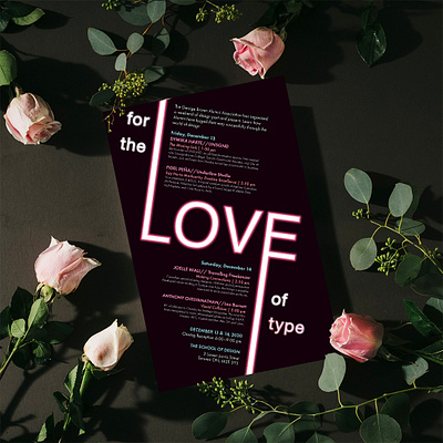 Poster Design: For The Love Of Type design design art illustrator indesign neon neon colors poster poster a day poster art poster design posters type art typeset typesetting typographic typography vector