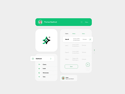 Arbostar® arborist clean daily design elements header menu messages minimal new profile screen tabs tile typography ui uiux ux website