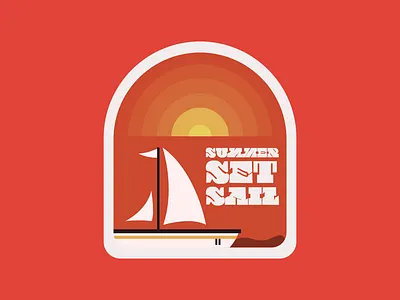 SummerSet 02 boat frame illustrator orange type warm yellow