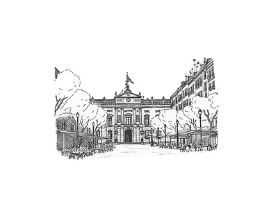 Plaça de la Font, Tarragona architecture artwork drawing gift illustration inkpen picture sketch sketching urban