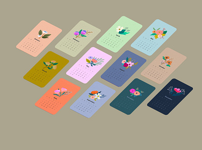 2021 Calendar 2021 applepencil applepencilillustration calendar design floral floral illustration flowers graphicdesign illustration illustration digital madewithprocreate procreate typography