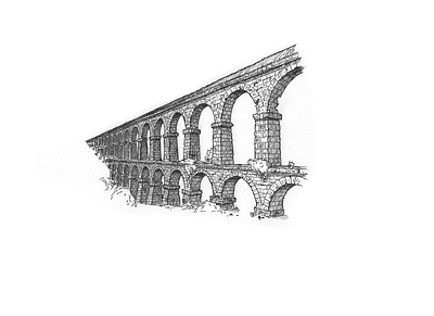 Roman Aqueduct architecture artwork design drawing gift handdrawing history illustration picture ruins sketch