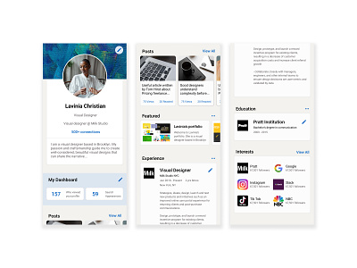 LinkedIn user profile dailyui dailyuichallenge design linkedin minimal ui userprofile