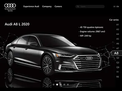 Website page audi advertising advertising design app audi audia8 banner banner design belarus design junior junior designer ui ux