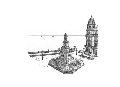 Balcó del Mediterrani, Tarragona architecture artwork drawing gift illustration inkpen picture sketch sketching urban