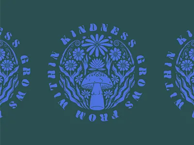 Kindness Grows From Within apparel graphics badge badges daisies daisy design flower flowers growth illustration kindness mushroom mushrooms vector