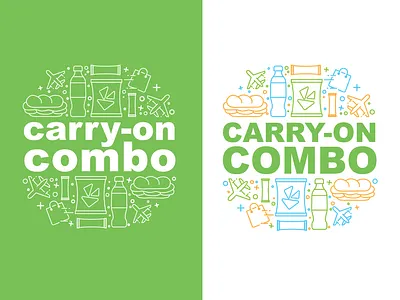 Carry-On Combo airplane brand carry on combo drink food food and drink icon logo logodesign sandwich snack