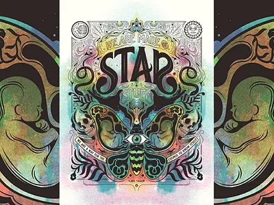 Star Stuff, Carl Sagan Poster adobe illustrator carl sagan illustration psychadelic screen print screenprint vector