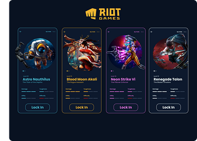 Riot Games app design game art game design league of legends mobile app design mobile ui photo picsart riot ui ux