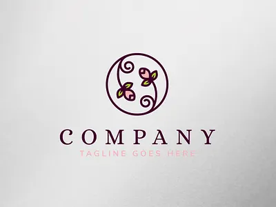 flowers logo template beauty care eco floral florist flower garden gardening leaf logo makeup natural nature perfume rose sale spa template wellness woman