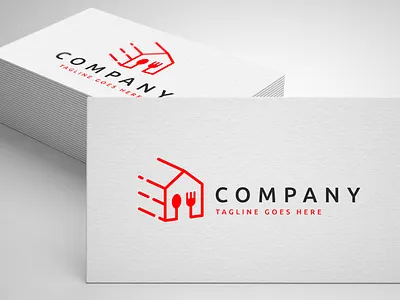 food delivery logo template vs2 bistro canteen chef cook cooking cuisine delivery fast food fork home house kitchen logo recipe restaurant sale speed spoon template