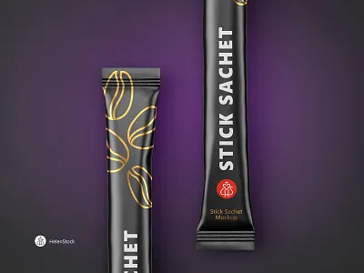 Stick Sachet Mockup - Top View branding coffee creative market design mock up mockup package packaging sachet salt species stick stick mockup stick sachet stick sachet mockup sugar