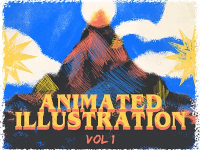 Animated Illustration Cover design drawing illustration moon mountain mystic procreate stars texture