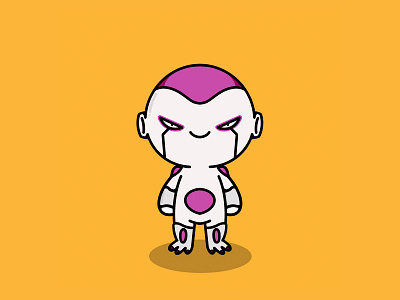 Kawaii freezer character design dragonball dragonballz evil freezer illustration procreate purple yellow