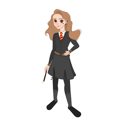 Hermione Granger characterdesign design fanart girl gryffindor harry potter hermione hermione granger hogwarts illustration magic wand