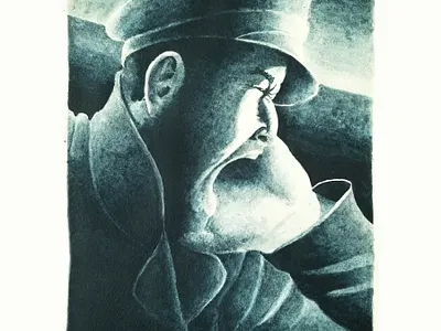 Batten Down the Hatches! black white book art illustration nautical painting portrait portrait art portrait illustration watercolor watercolor art