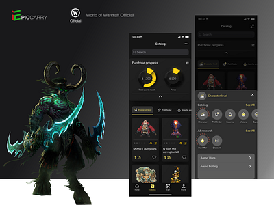 Mobile APP Design for the game WOW app app design apple creative design mobile mobile app mobile app design mobile design mobile ui ui uidesign uiux ux uxdesign warcraft wow