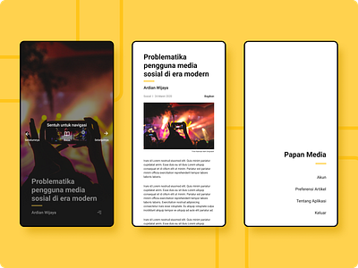 Papan Media App app application article design minimal mobile news newsfeed reading app ui ux