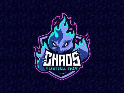 Chaos chaos colorful dark theme evil fire fire storm flame logo mascot mascot character monster mystic paintball sports logo vector