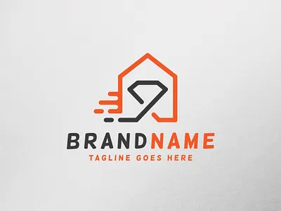 diamond house logo template architect builder building construction delivery diamond fast gem home house jewel jewelry logo real estate roof sale shipping speed template wedding