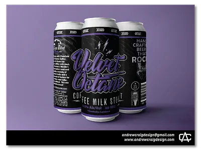 Velvet Octane Typography and Beer Label Layout beer can brand branding graphic design illustration logo design typography vector