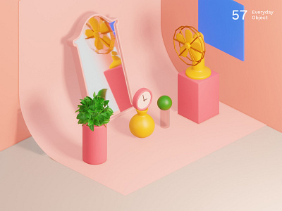 Still life 24 | Everyday object 3d colors composition illustration objects scene set design still life
