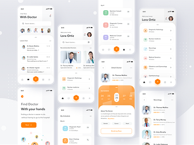 Online Doctor App app booking card clean consultation design doctor health home ios login medicine mobile online profile schedule scheduling simple ui video