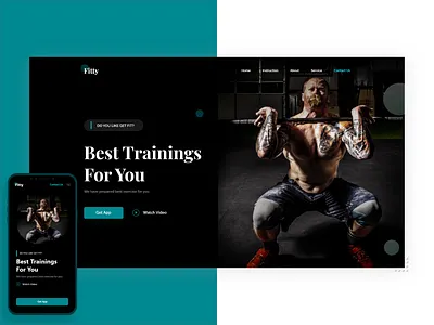 Fitness Web app design fitness header hero ui ux web website