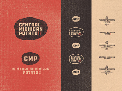 Central Michigan Potato Co-op 03 70s badge branding brown co op ddc hardware derek mohr farm farming graphic design gritty inspiration michigan potato responsive logo retro small business textured typography vintage