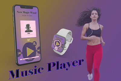 Music Player 009 abstract dailyui gold jogging music purple watch