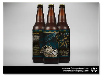 Fell On Black Days Illustration and Beer Label Design art beer bottle branding concept design design graphic design illustration logo design logo design brand typography vector