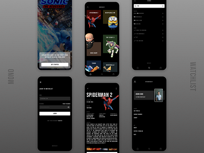 Mono - Watchlist app app design app ui concept concept design design figma mobile ui uidesign