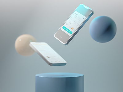 Set An Appointment blender3d blendercycles calendar clean dashboard design digital therapy flat health interface iphone mobile mobile app mockup presentation render telemedicine ui ux