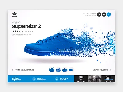 Adidas Superstar PDP adidas blue graphic design graphics interface modern shop ui ux web design website