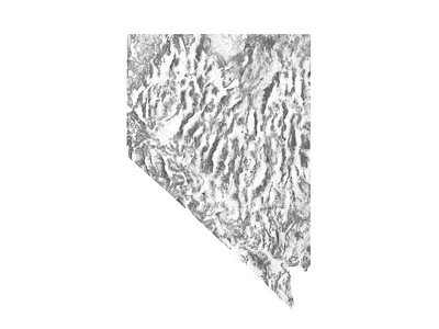 Nevada - Black and white map illustration landscape map minimal mountain nature nevada poster relief topographic topography united states united states of america usa white