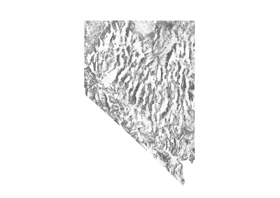 Nevada - Black and white map illustration landscape map minimal mountain nature nevada poster relief topographic topography united states united states of america usa white