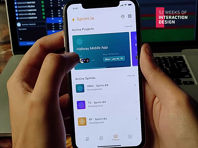 Creating a Project Sprint 52weeksofinteractiondesign animation app create sprint graphic design interaction interface management management tool minimal mobile mobile app mobile ui project task testing ui uidesign uiux usability