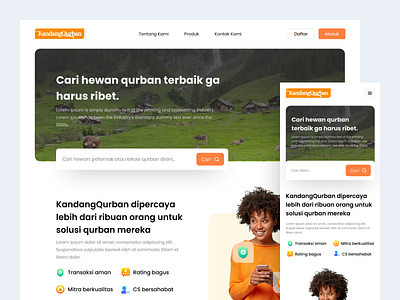 KandangQurban - Farm Landing Page daily ui design landing page minimal mobile design mockup responsive website design startup ui ux website website design