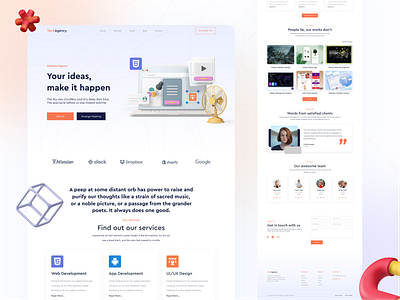 Tech Agency Website landing page modern services tech agency technology trendy design ui design uiux web design website website ui design интернет сайт целевая страница 登陸頁面 網站