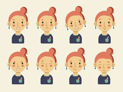 emotions ☺ adobe illustrator character design emotions illustration pencil vector