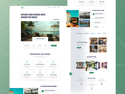 Hotel Booking Website Landing Page Exploration 2021 design 2021 ui trend best ui branding color creative design hotel hotel booking hotel landing page hotel website landingpage typeface typography ui trend 2021 ui ux uiux unique design visual design web ui webdesign