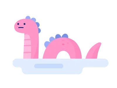 Lochness Monster design flat illustration ui