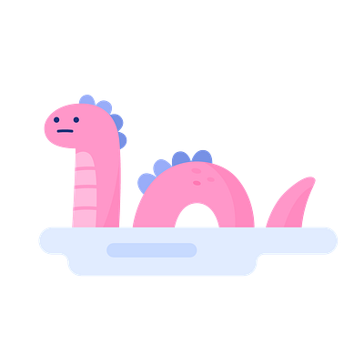 Lochness Monster design flat illustration ui