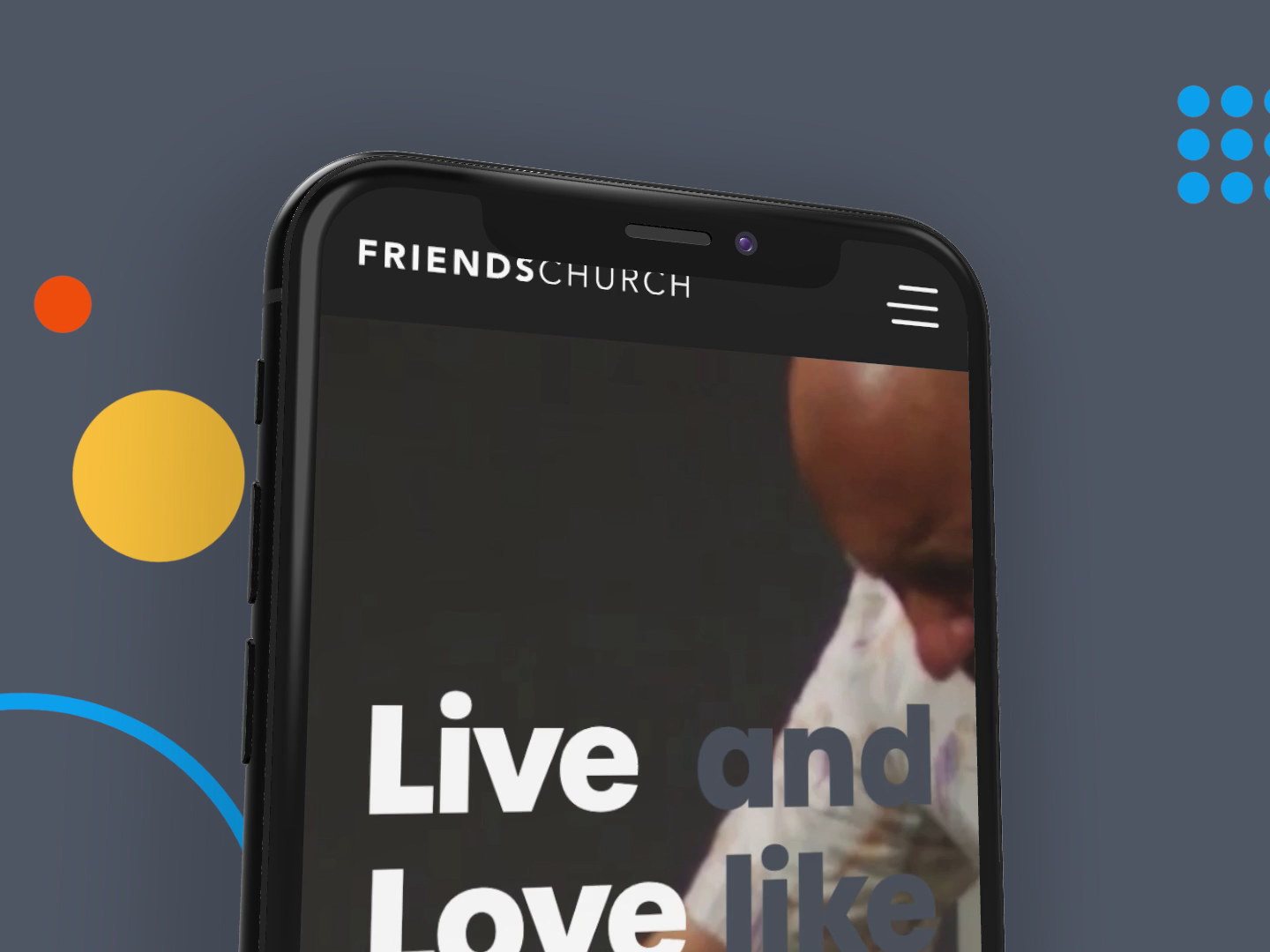 Example of Friends Church Home Scroll Experience- Mobile