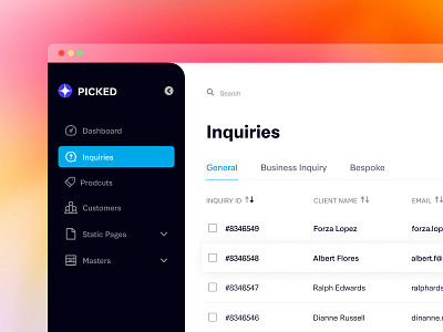 E-commerce CMS | Inquiry cms inquiry inspiration sidenav tabs ui uiux